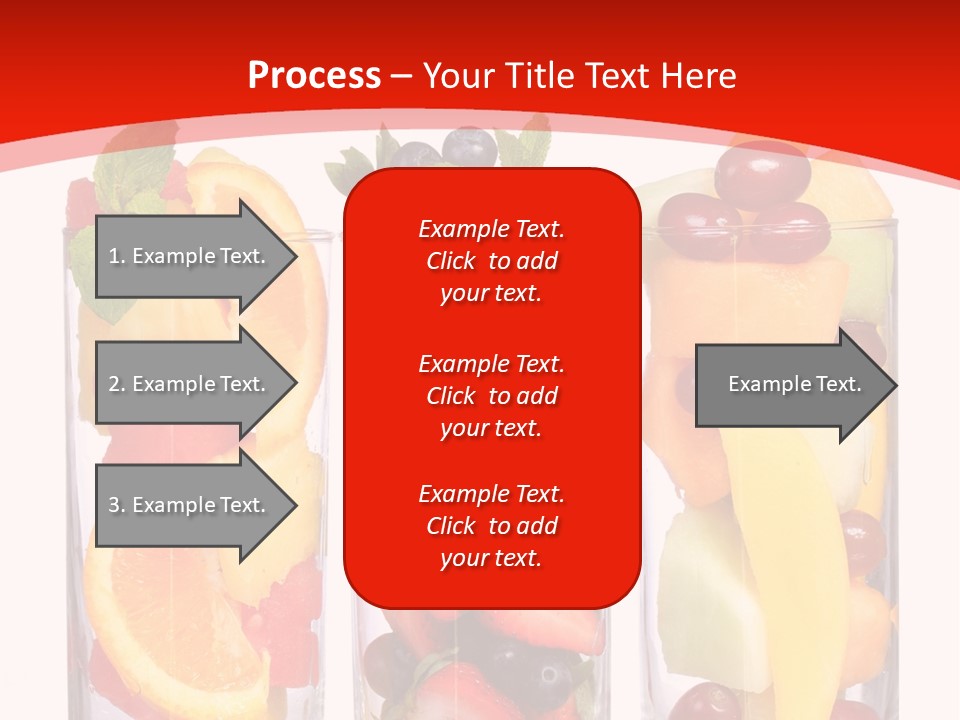 Three Glasses Filled With Different Types Of Fruit PowerPoint Template