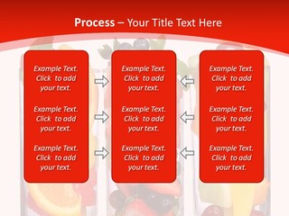 Three Glasses Filled With Different Types Of Fruit PowerPoint Template
