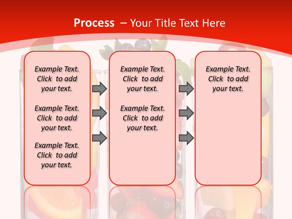 Three Glasses Filled With Different Types Of Fruit PowerPoint Template