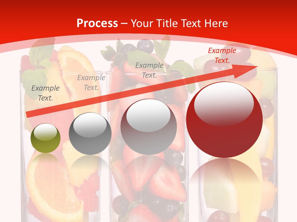 Three Glasses Filled With Different Types Of Fruit PowerPoint Template