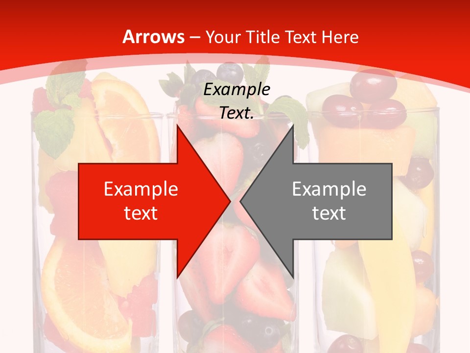 Three Glasses Filled With Different Types Of Fruit PowerPoint Template
