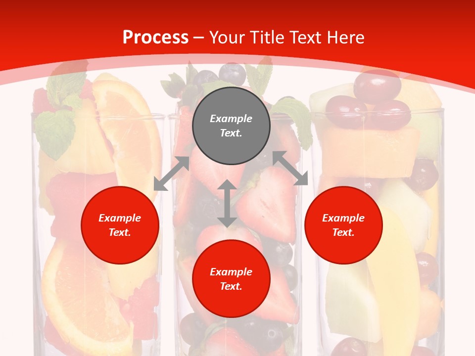 Three Glasses Filled With Different Types Of Fruit PowerPoint Template