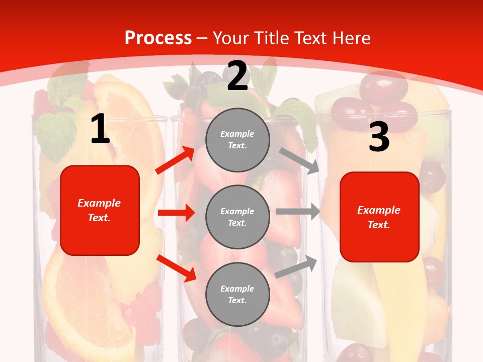 Three Glasses Filled With Different Types Of Fruit PowerPoint Template