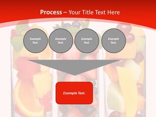 Three Glasses Filled With Different Types Of Fruit PowerPoint Template