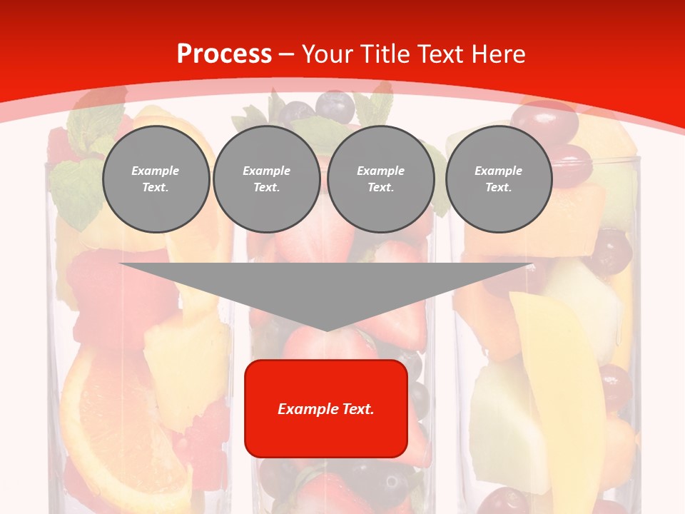 Three Glasses Filled With Different Types Of Fruit PowerPoint Template