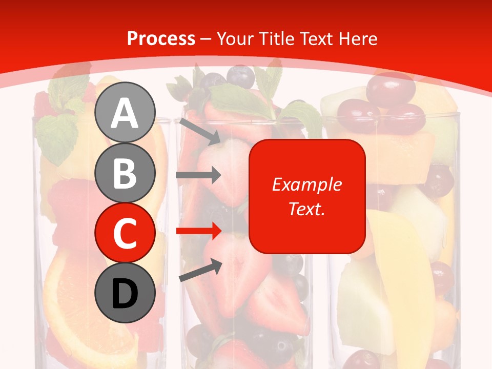 Three Glasses Filled With Different Types Of Fruit PowerPoint Template