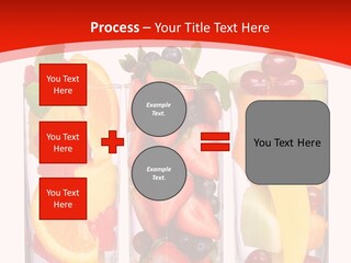 Three Glasses Filled With Different Types Of Fruit PowerPoint Template