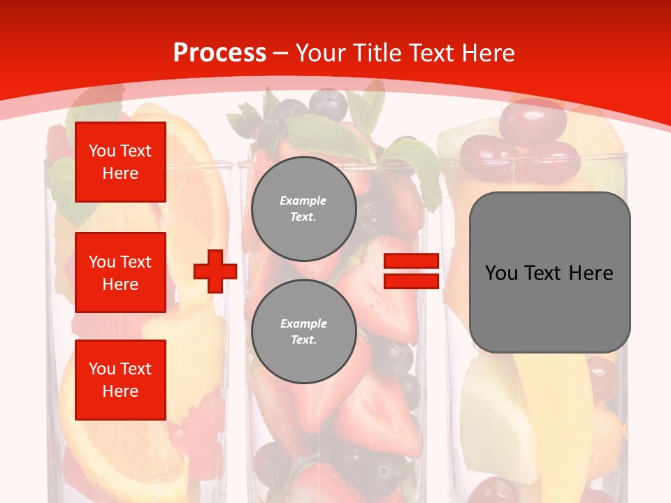 Three Glasses Filled With Different Types Of Fruit PowerPoint Template