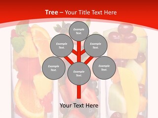 Three Glasses Filled With Different Types Of Fruit PowerPoint Template