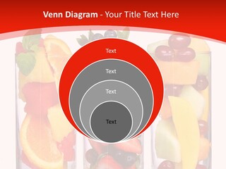 Three Glasses Filled With Different Types Of Fruit PowerPoint Template