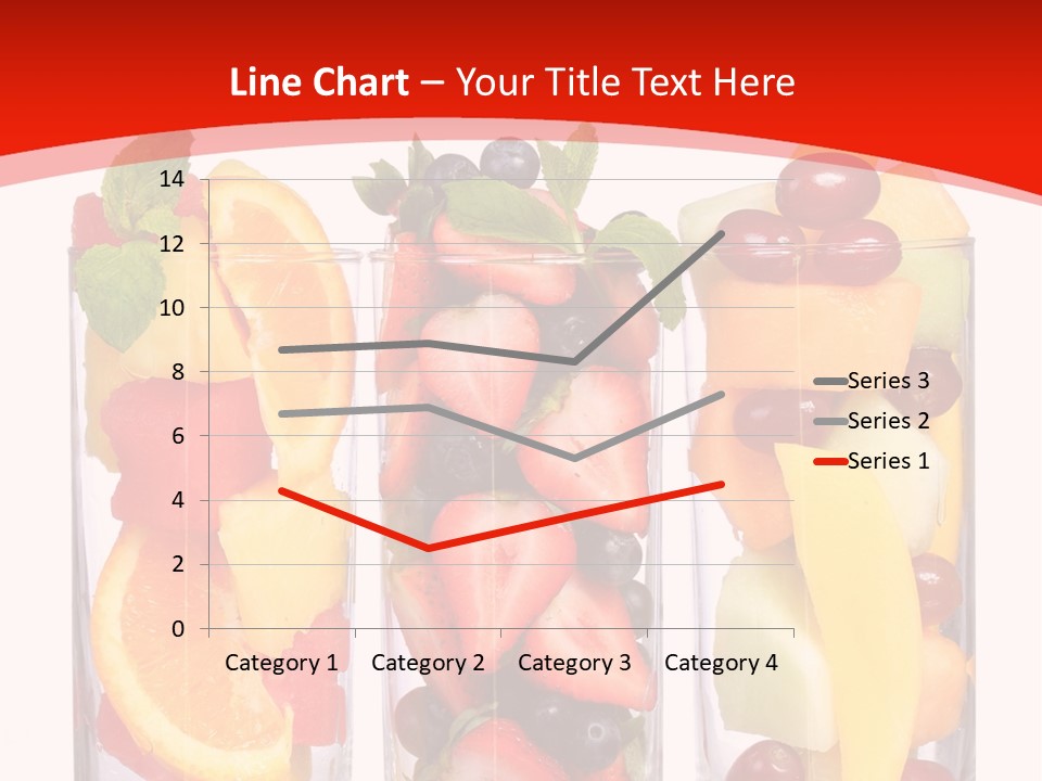 Three Glasses Filled With Different Types Of Fruit PowerPoint Template