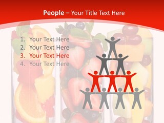 Three Glasses Filled With Different Types Of Fruit PowerPoint Template