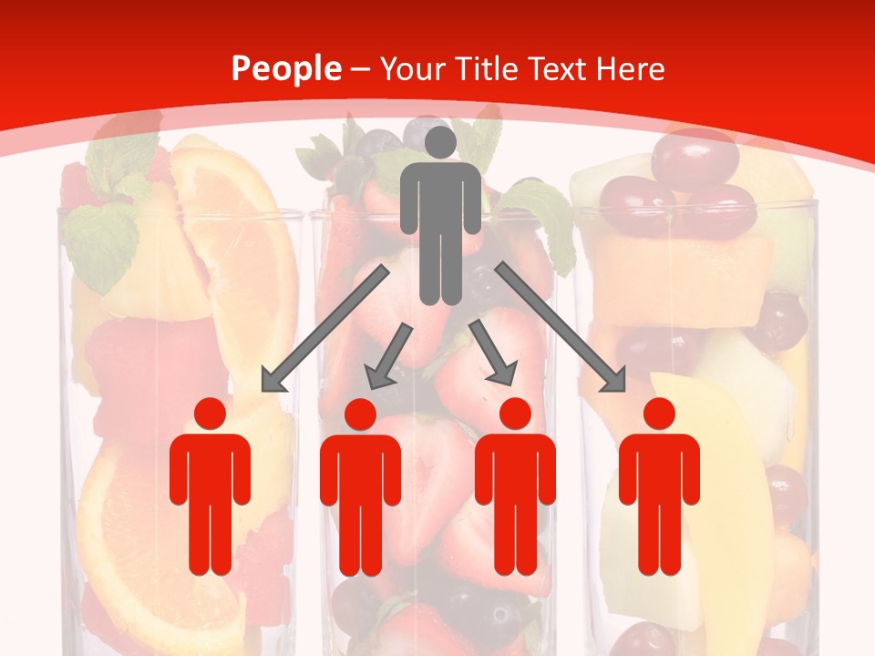 Three Glasses Filled With Different Types Of Fruit PowerPoint Template