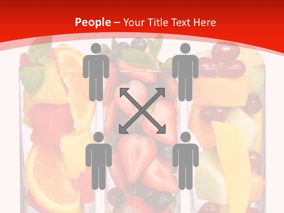 Three Glasses Filled With Different Types Of Fruit PowerPoint Template