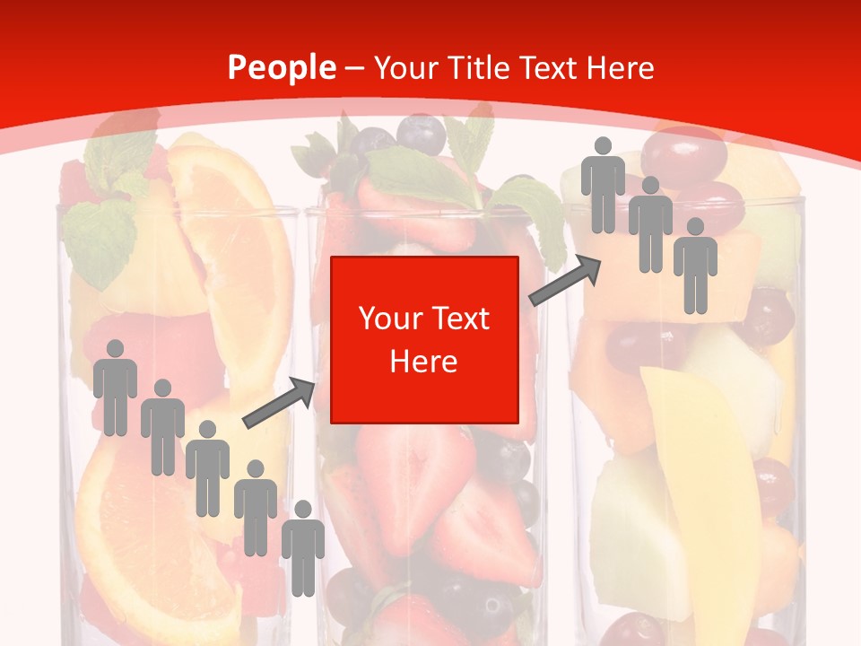 Three Glasses Filled With Different Types Of Fruit PowerPoint Template