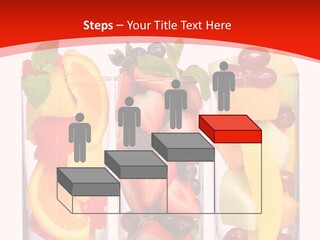 Three Glasses Filled With Different Types Of Fruit PowerPoint Template