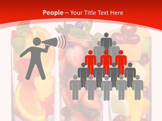 Three Glasses Filled With Different Types Of Fruit PowerPoint Template