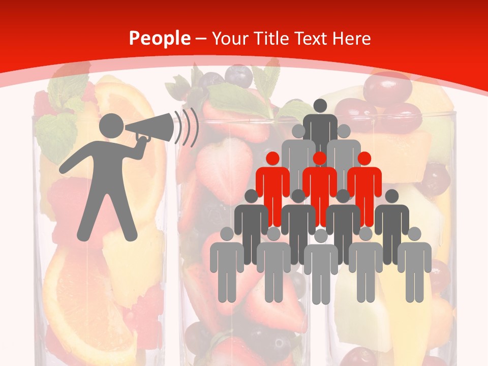 Three Glasses Filled With Different Types Of Fruit PowerPoint Template