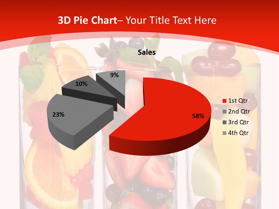 Three Glasses Filled With Different Types Of Fruit PowerPoint Template