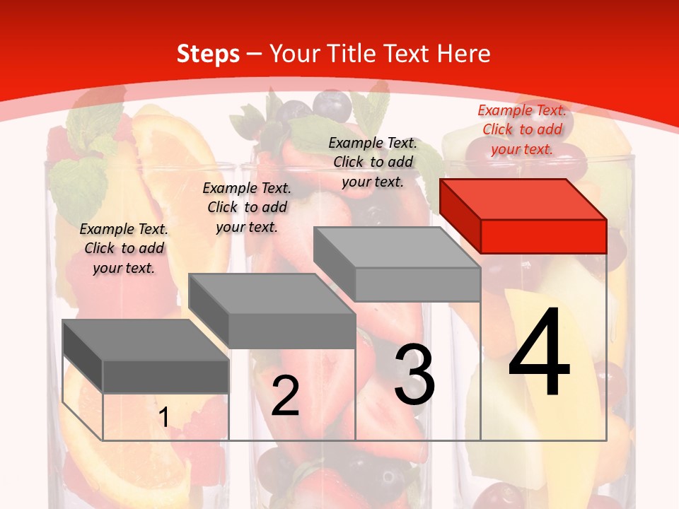 Three Glasses Filled With Different Types Of Fruit PowerPoint Template