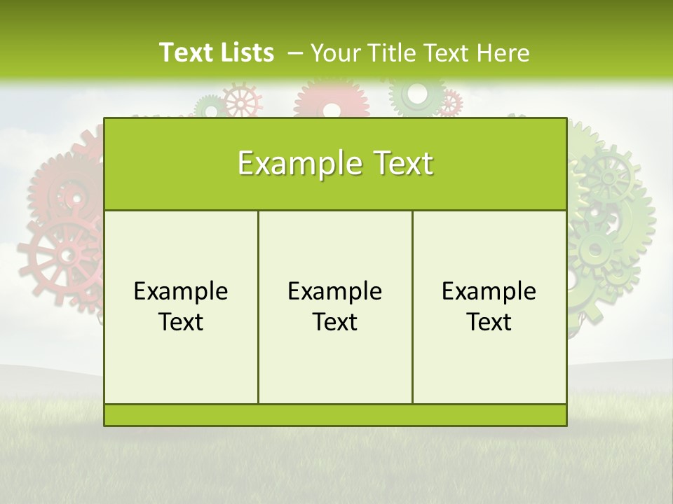 A Green And Red Tree With Gears On It PowerPoint Template