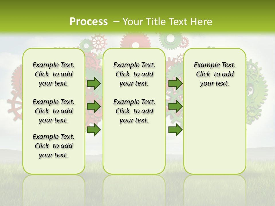A Green And Red Tree With Gears On It PowerPoint Template