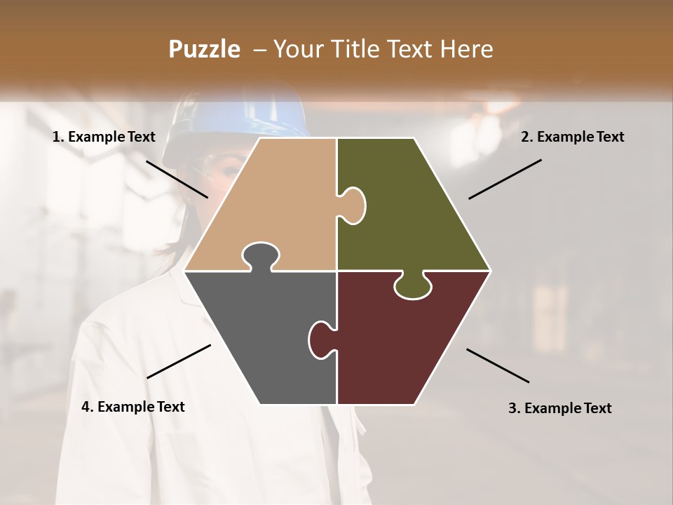 A Woman Wearing A Hard Hat And Glasses PowerPoint Template