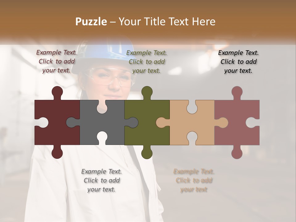 A Woman Wearing A Hard Hat And Glasses PowerPoint Template