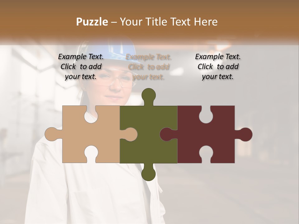 A Woman Wearing A Hard Hat And Glasses PowerPoint Template