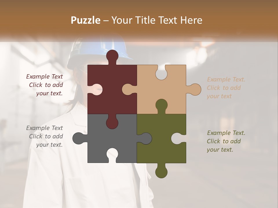 A Woman Wearing A Hard Hat And Glasses PowerPoint Template