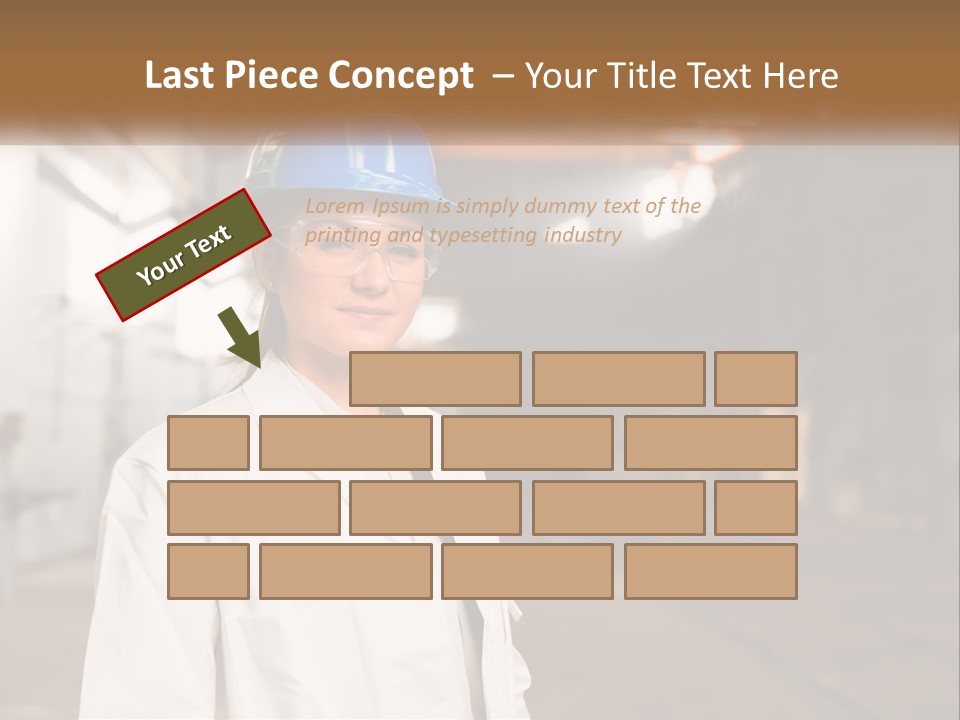 A Woman Wearing A Hard Hat And Glasses PowerPoint Template
