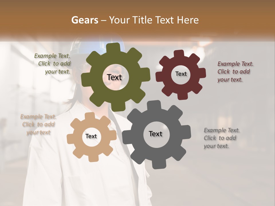 A Woman Wearing A Hard Hat And Glasses PowerPoint Template