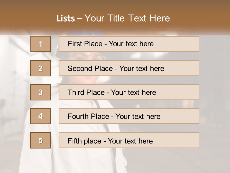 A Woman Wearing A Hard Hat And Glasses PowerPoint Template