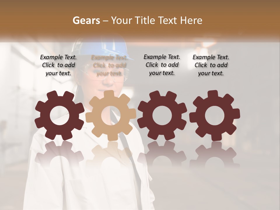 A Woman Wearing A Hard Hat And Glasses PowerPoint Template