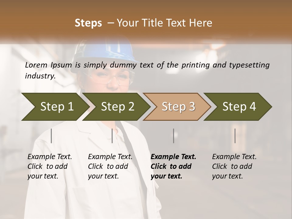 A Woman Wearing A Hard Hat And Glasses PowerPoint Template