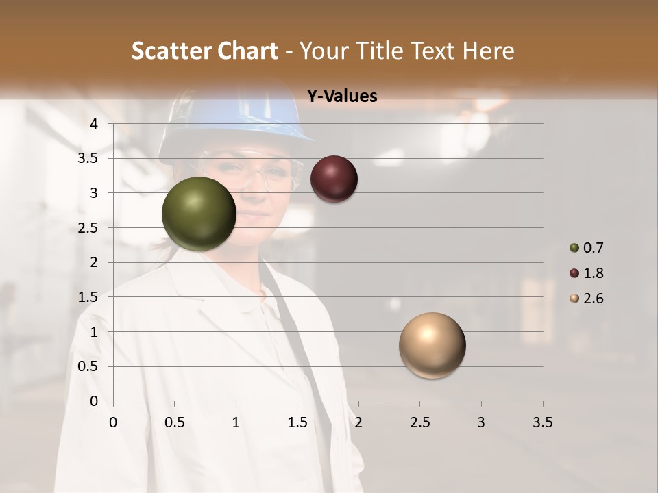 A Woman Wearing A Hard Hat And Glasses PowerPoint Template