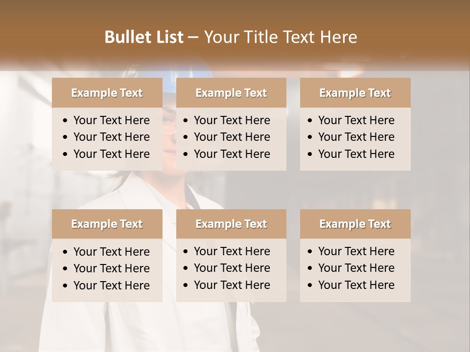 A Woman Wearing A Hard Hat And Glasses PowerPoint Template