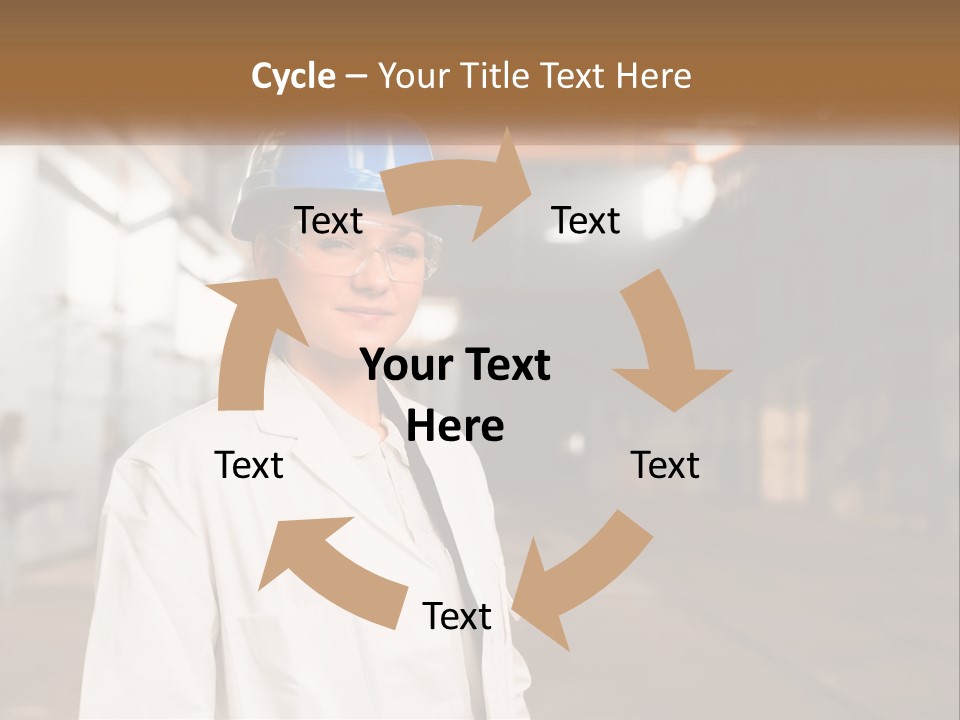 A Woman Wearing A Hard Hat And Glasses PowerPoint Template