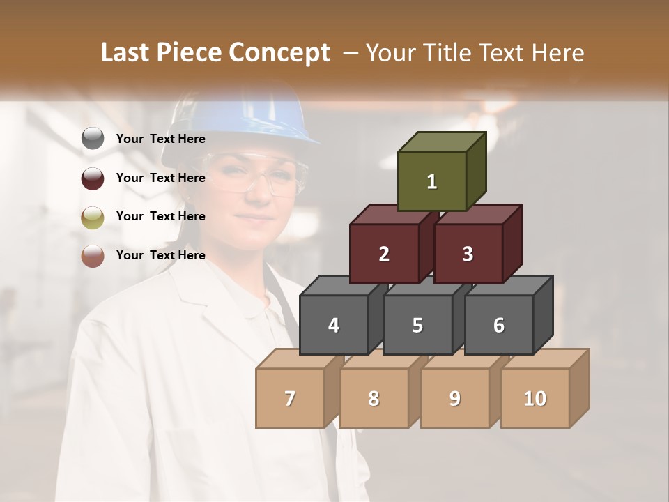 A Woman Wearing A Hard Hat And Glasses PowerPoint Template