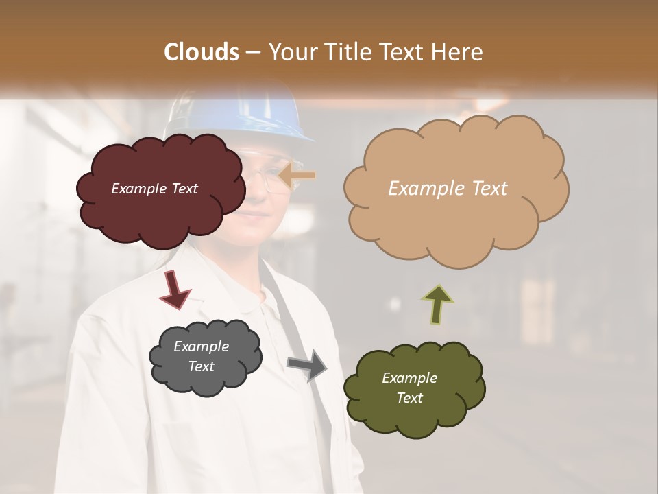 A Woman Wearing A Hard Hat And Glasses PowerPoint Template