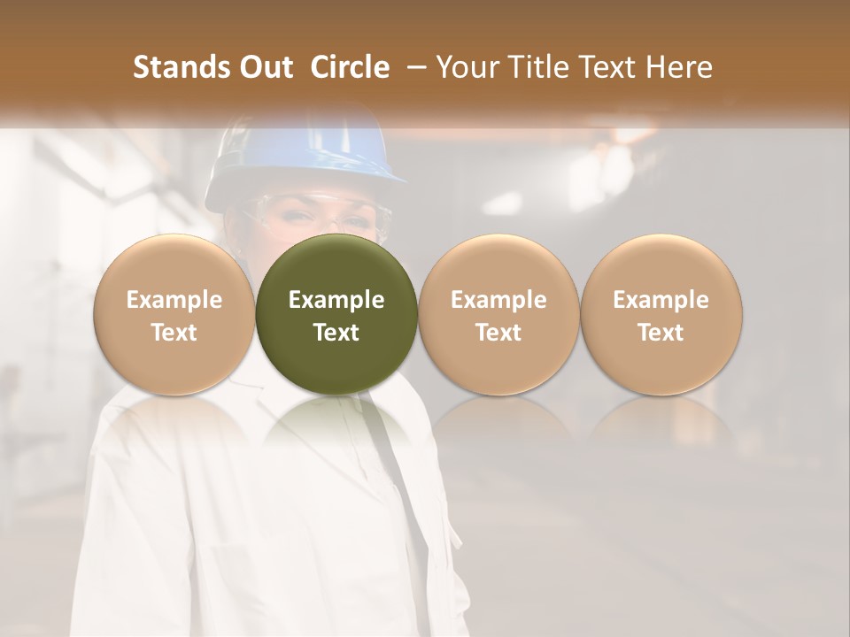 A Woman Wearing A Hard Hat And Glasses PowerPoint Template