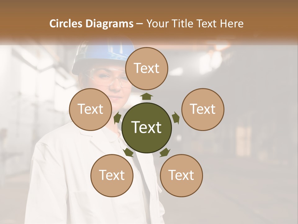 A Woman Wearing A Hard Hat And Glasses PowerPoint Template