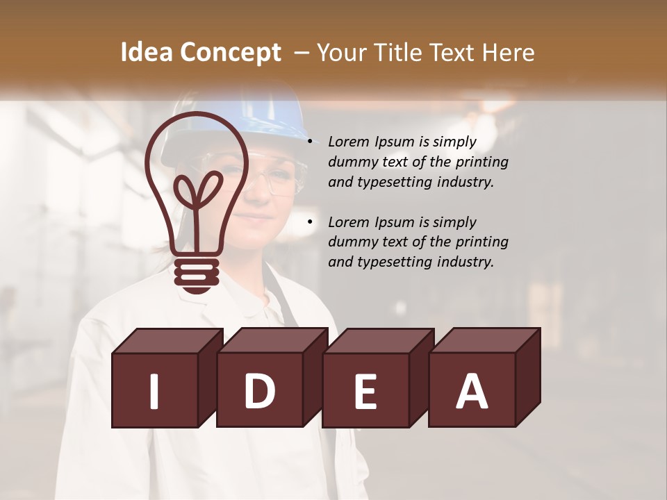 A Woman Wearing A Hard Hat And Glasses PowerPoint Template