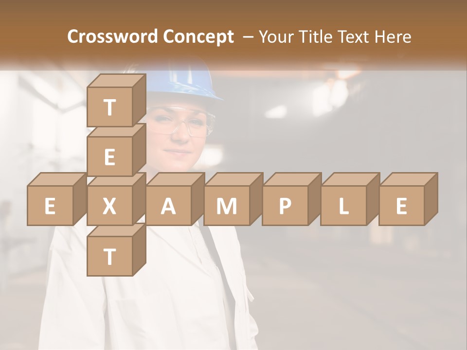 A Woman Wearing A Hard Hat And Glasses PowerPoint Template