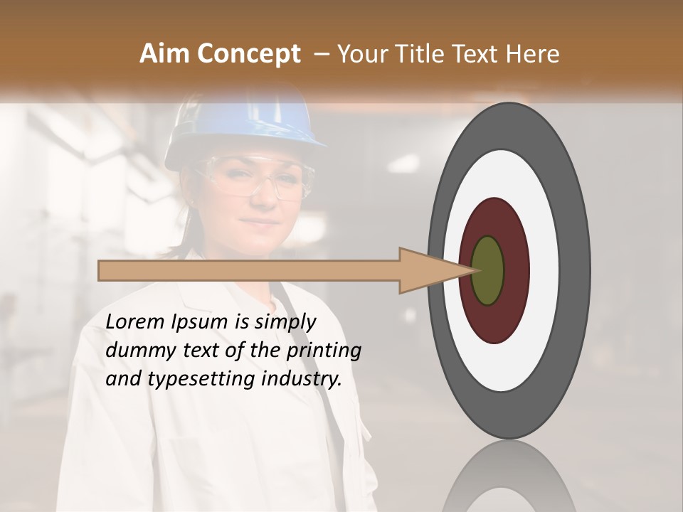 A Woman Wearing A Hard Hat And Glasses PowerPoint Template