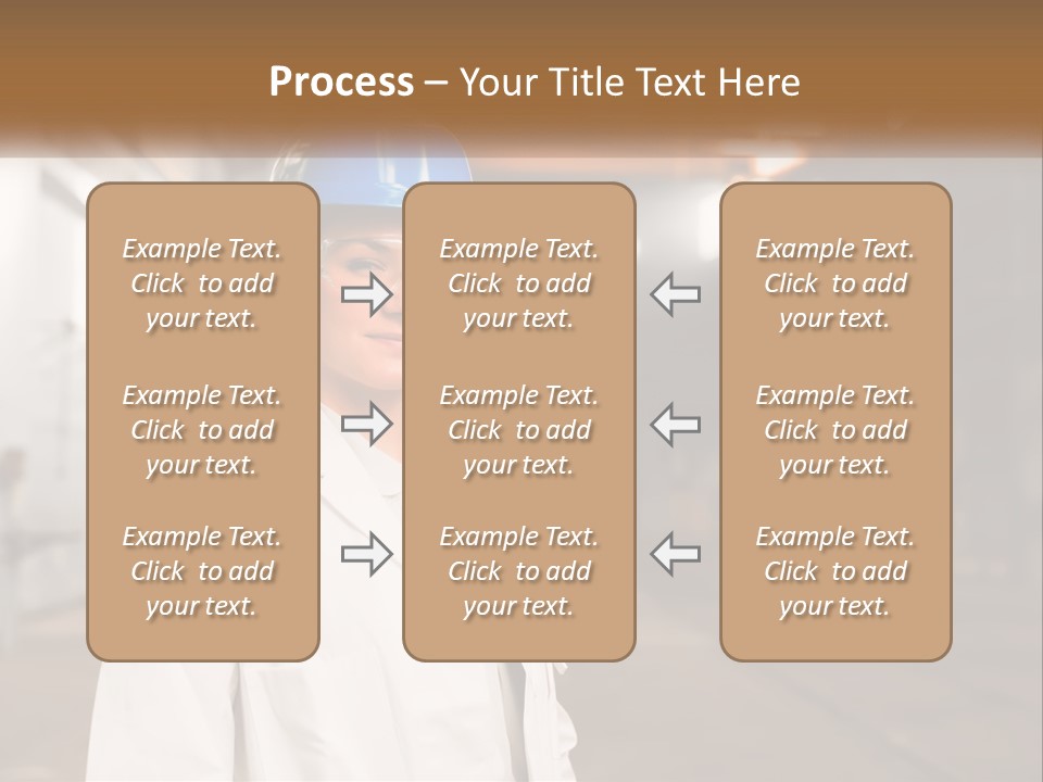 A Woman Wearing A Hard Hat And Glasses PowerPoint Template