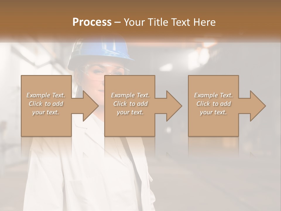 A Woman Wearing A Hard Hat And Glasses PowerPoint Template