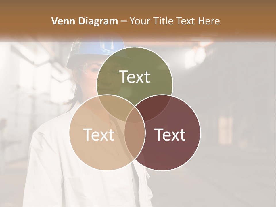 A Woman Wearing A Hard Hat And Glasses PowerPoint Template