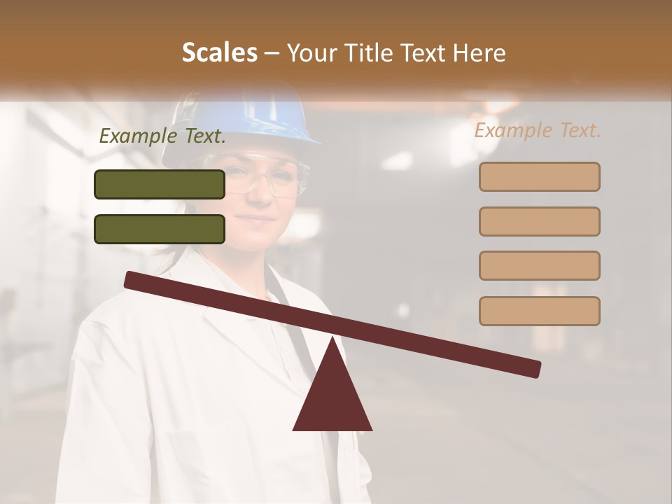 A Woman Wearing A Hard Hat And Glasses PowerPoint Template