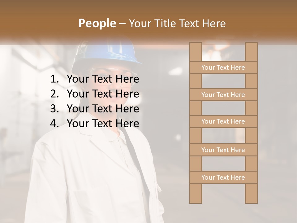 A Woman Wearing A Hard Hat And Glasses PowerPoint Template